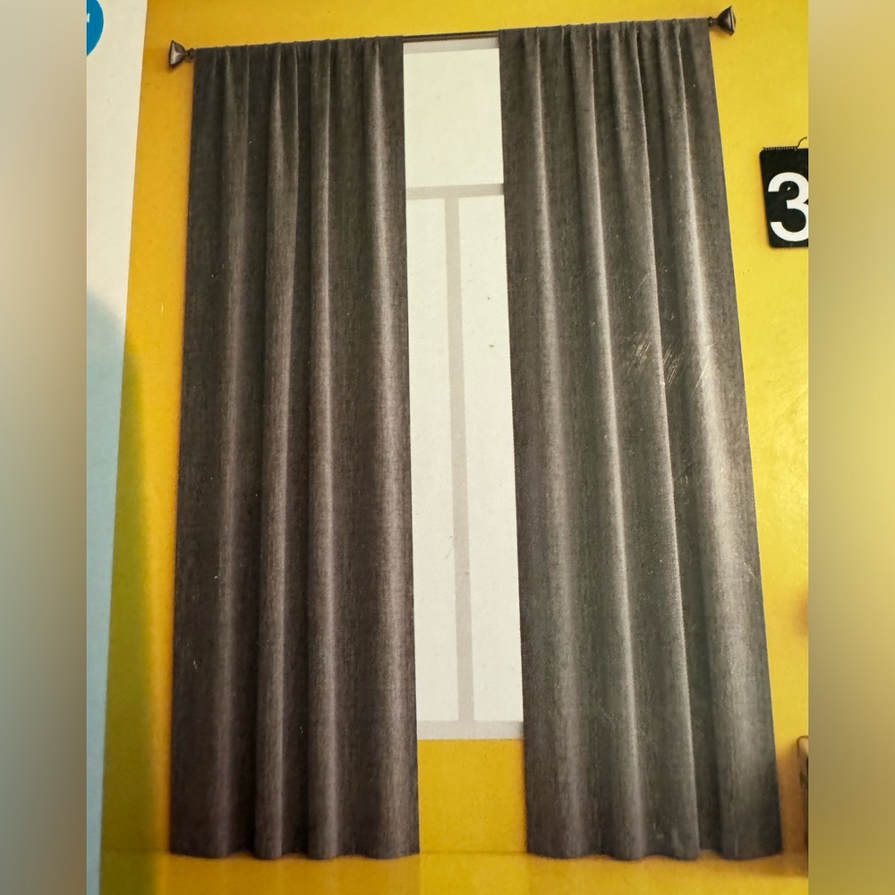 Charcoal Light-blocking curtain panels (2)